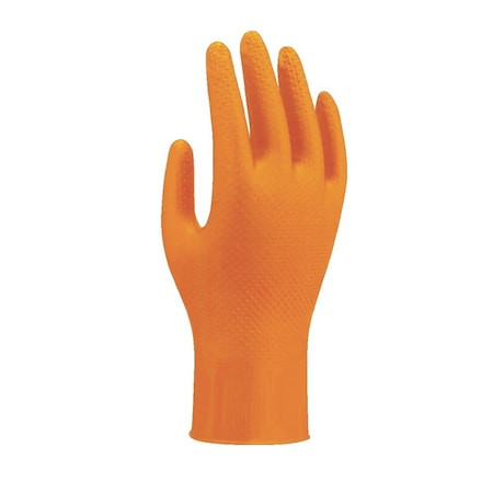 709, Disposable Gloves, 8 mil Palm, Nitrile, Powder-Free, 100 PK, Orange