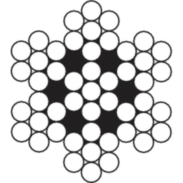 Manufacturer Varies Cable, 3/64 In, L250Ft, WLL54Lb, 7x7, Steel 2VJF1