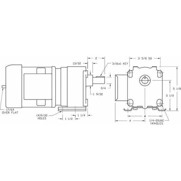 Dayton AC Gearmotor,TEFC,155RPM,230V AC 4ZJ55