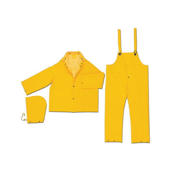 MCR Safety® Classic Plus 3-Piece Rain Suit, X-Large, Yellow, 1/Each