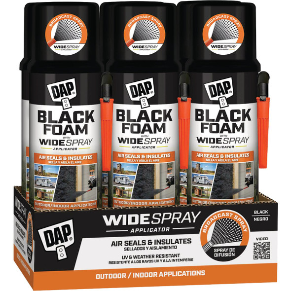 DAP 20 Oz. Black Insulating Foam with Widespray Applicator 7565000320 109265
