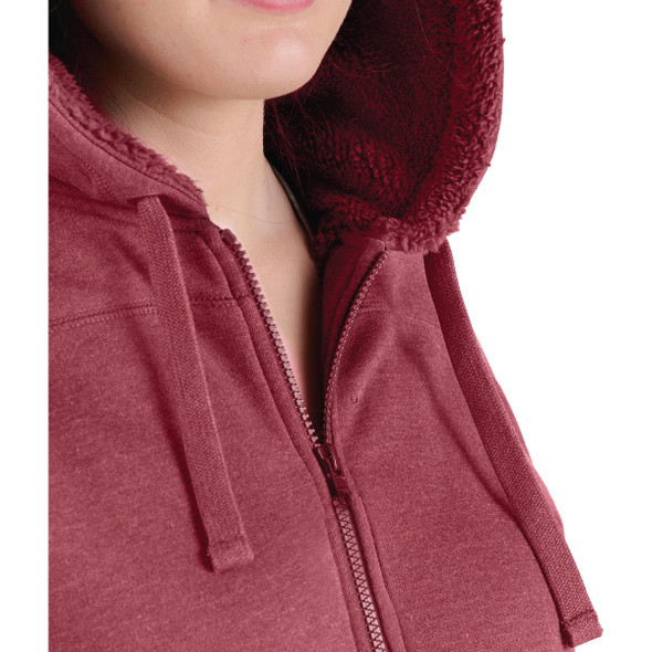 Berne Women's Medium Sangria Sherpa-Lined Full-Zip Hooded Sweatshirt