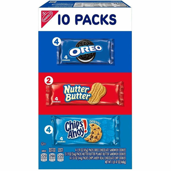 Mondelez Oreo/Nutter Butter/Chips Ahoy Cookie Packs - Assorted - 1 Box