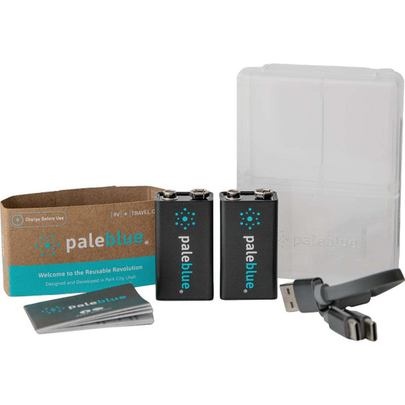 Paleblue 9V Lithium-Ion Rechargeable Battery (2-Pack) PB-9V-C