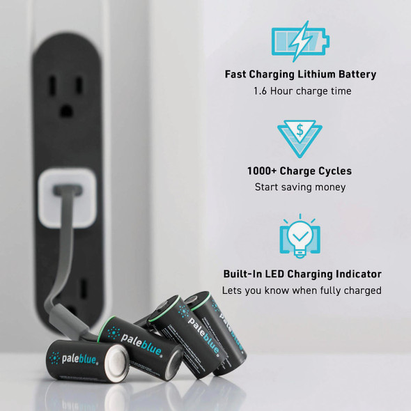 Paleblue CR123A Lithium-Ion Rechargeable Battery (4-Pack) PB-CR123A-C 557214
