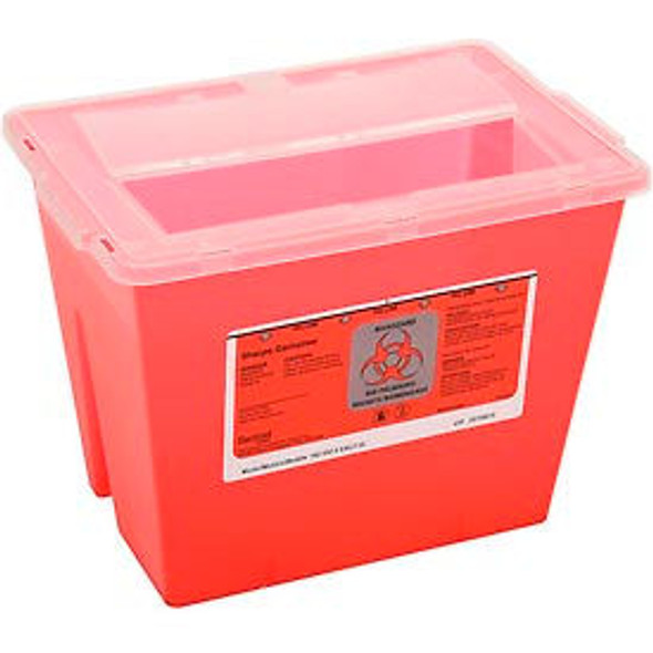 2-Gallon Multi-Purpose Sharps Container 11-5/8""W x 7-3/4""D x 8-5/8""H Red