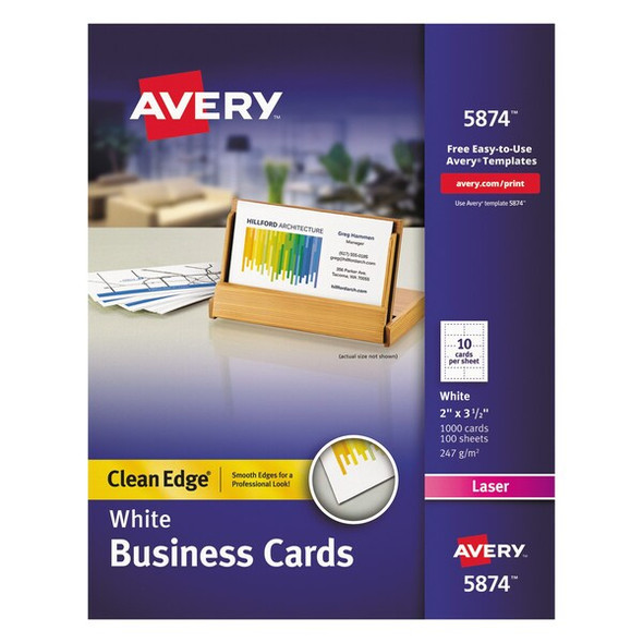 Avery Dennison Printable Business Cards,2-Sided,PK1000 5874 Avery Dennison Printable Business Cards,2-Sided,PK1000 5874