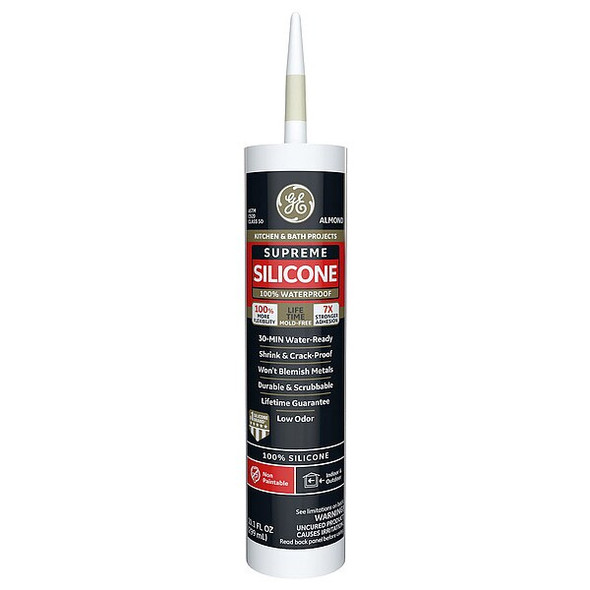 Ge Silicone Sealant,Almond,Supreme Silicone 3017401 Ge Silicone Sealant,Almond,Supreme Silicone 3017401
