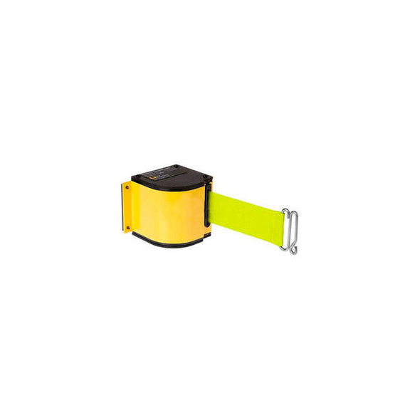 Lavi Industries Warehouse Retractable Belt Barrier Adj. Mount Yellow Case W/18'