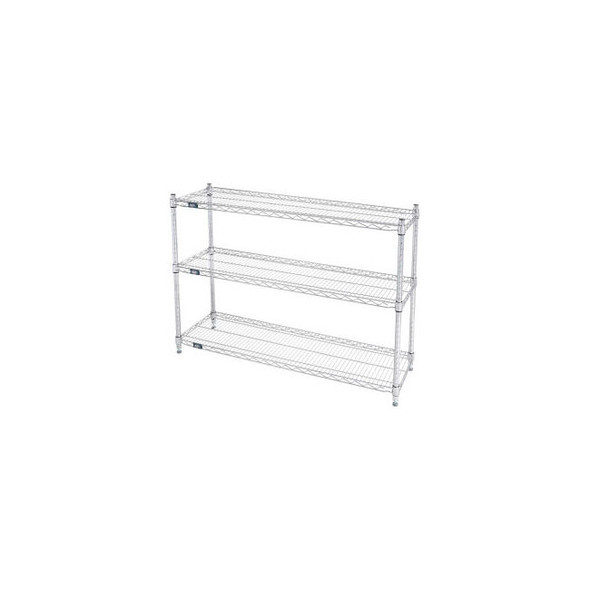 Nexel 3 Shelf Stainless Steel Wire Shelving Unit Starter 48""W x 18""D x 34""H