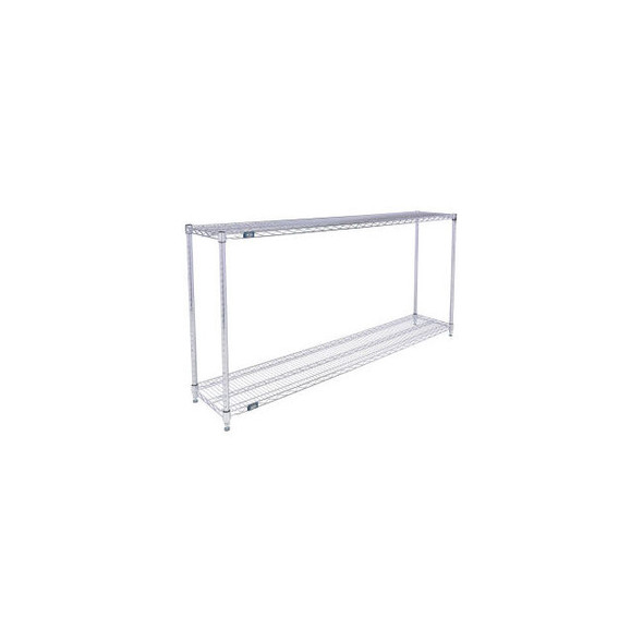 Nexel 2 Shelf Stainless Steel Wire Shelving Unit Starter 72""W x 18""D x 34""H