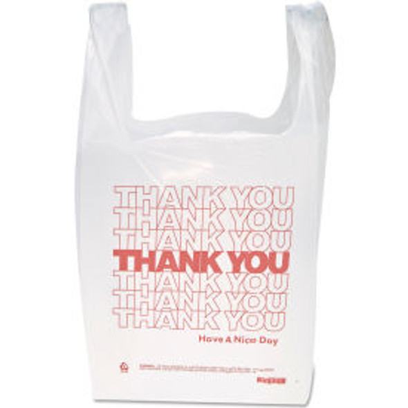 Printed ""Thank You"" Bags W/ Handles 11-1/2""W x 21""L 12.5 Micron White 900/Pa Printed ""Thank You"" Bags W/ Handles 11-1/2""W x 21""L 12.5 Micron White 900/Pa