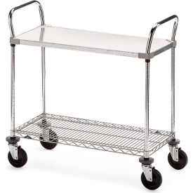 Metro Super Erecta Brite Wire Utility Cart w/2 Shelves 800 lb. Capacity 36""Lx24