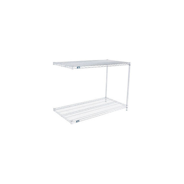 Nexel 2 Shelf Stainless Steel Wire Shelving Unit Add On 48""W x 24""D x 34""H