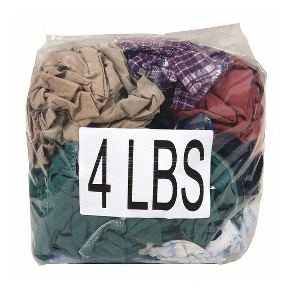 Recycled Cotton Cloth Rag 4 lb. 7-9/10" x 9-4/5", Assorted