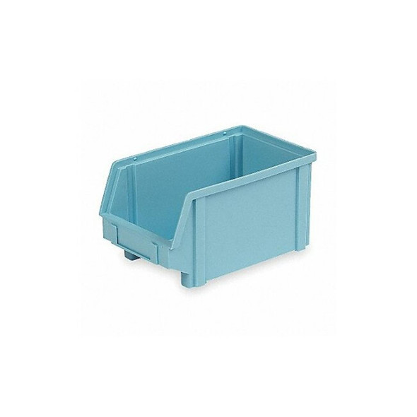 Hang & Stack Storage Bin, Plastic, Light Blue, 6 in H, 8 in W, 12 7/8 in L