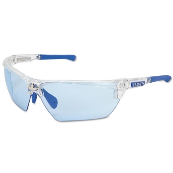 Dominator® DM3 Safety Glasses, Polycarbonate Light Blue Lens, MAX6®, Clear Polycarbonate/Blue TPR