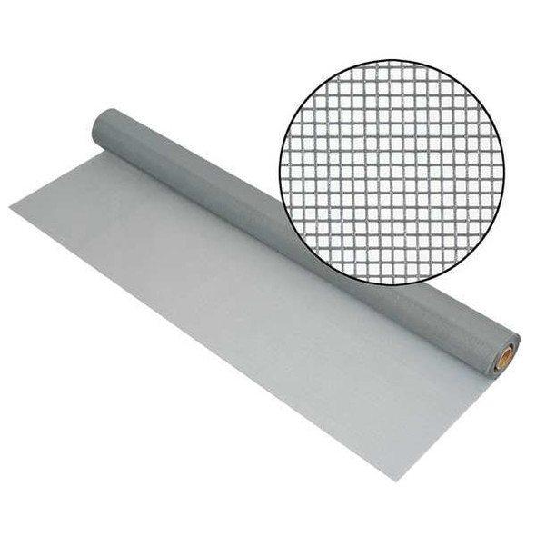 Door and Window Screen, Fiberglass, 36 in W, 100 ft L, 0.013 in Wire Dia, Gray