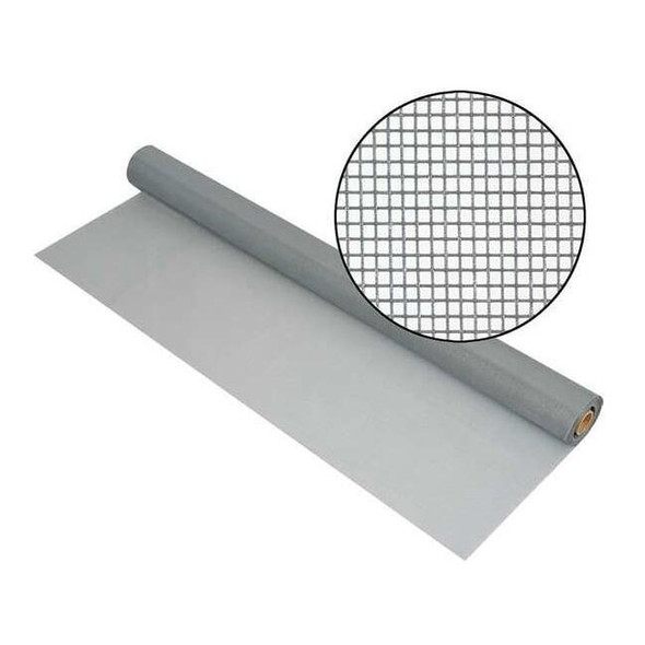 Door and Window Screen, Fiberglass, 36 in W, 100 ft L, 0.013 in Wire Dia, Gray