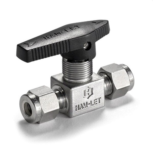 Ham-Let Manual 2-Way Ball Valve,Let-Lok,SS H-800S-SS-L-6MM