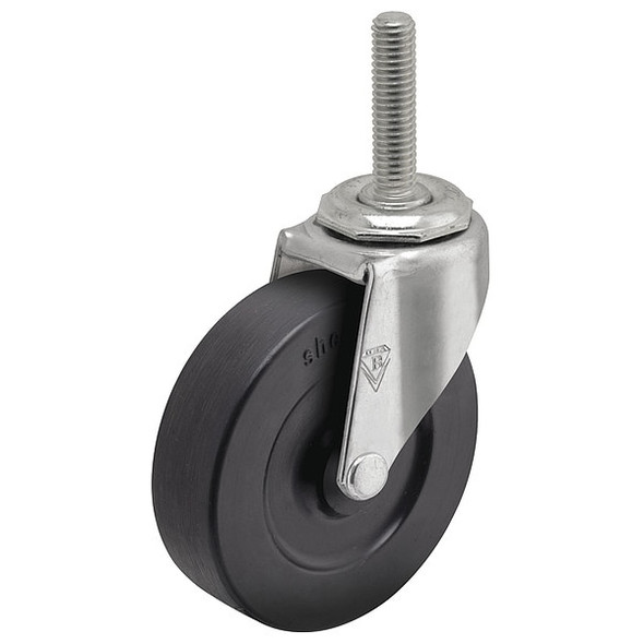 2" X 13/16" Non-Marking Rubber Soft Swivel Caster, No Brake, Loads Up To 80 lb