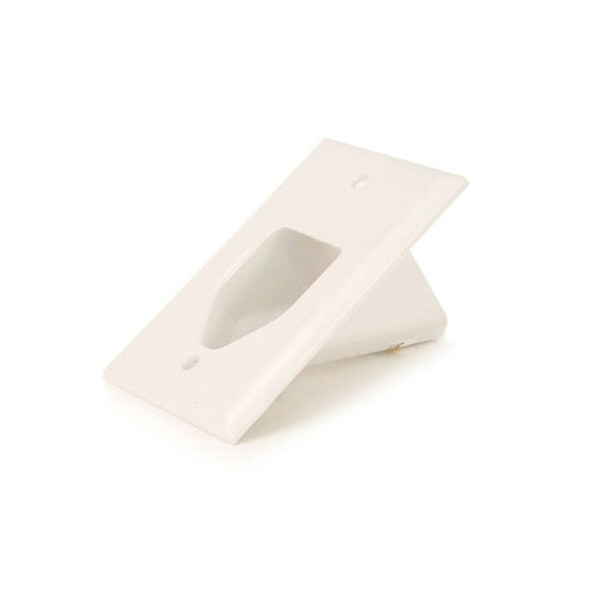 Monoprice Wall Plate,Cable,Recessed,1G,Wht 3997