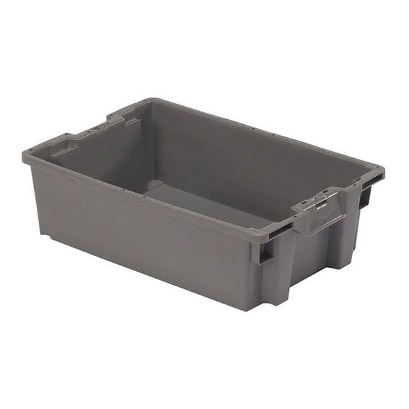Hang & Stack Storage Bin, Plastic, Gray, 7 1/8 in H, 15 3/4 in W, 23 5/8 in L
