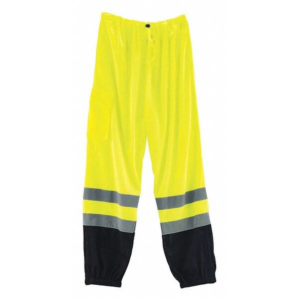 Ergodyne Black Bottom Hi-Vis Pants,Lime,L/XL 8910BK