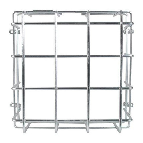 Clock and Bell Guard, Steel, Surface Mount, 11 in W x 11 in H x 6 in D, Silver