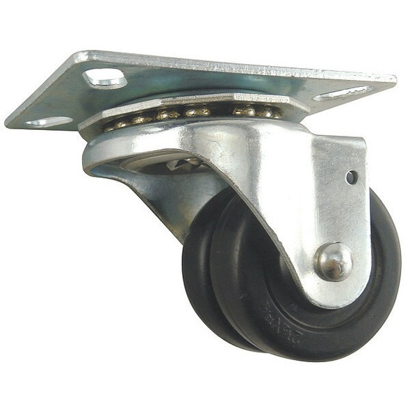 Manufacturer Varies Dual Wheel Swivel Caster,Rubber,2-1/2 in,300lb 26Y508
