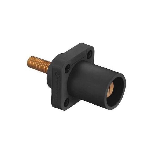 Angled Receptacle, Blk, Male, Threaded Stud