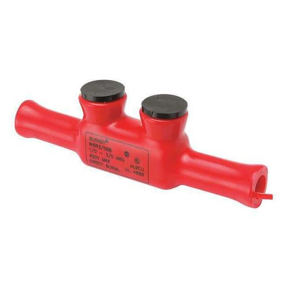 Burndy MultitapConnector,Aluminum,Red,Hex,2Port BISR3/0DB