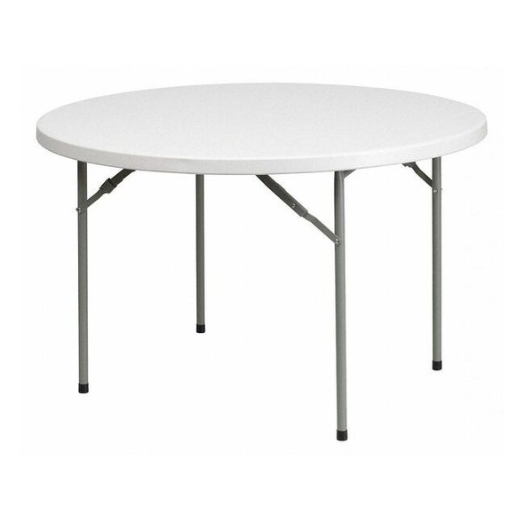 Flash Furniture Round Folding Table, Plastic Top, White RB-48R-GG
