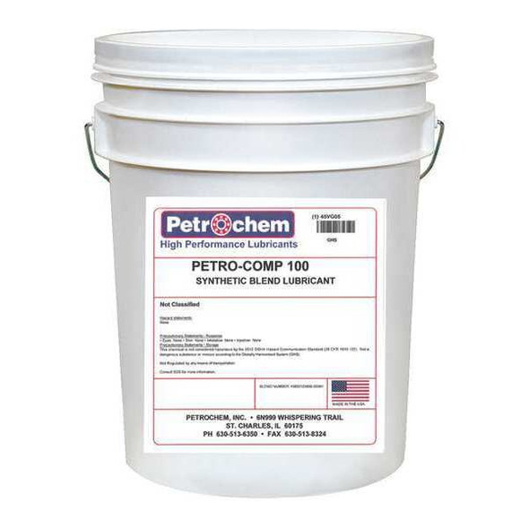 Petrochem Compressor Oil,5 gal.,Pail,Mineral Oil PETRO-COMP 100-005