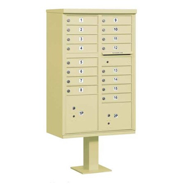 Salsbury Industries Cluster Box Unit,Sandstone,18 Doors 3316SAN-U
