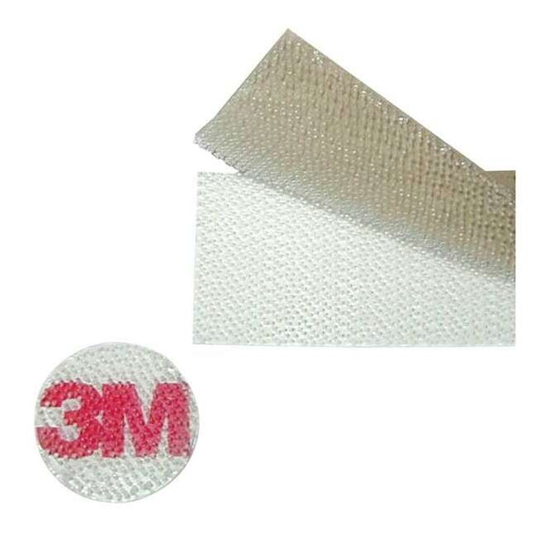 3m Reclosable Fastener, Disc, Acrylic Adhesive, 3/8 in, Clear, 1800 PK SJ4570