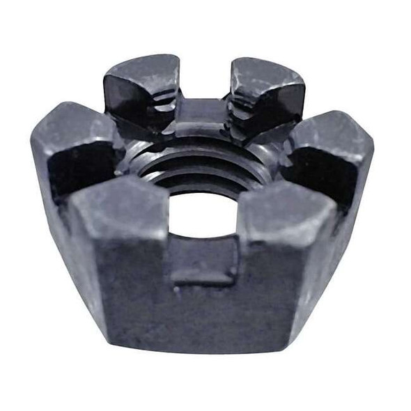 1-1/4"-12 Grade 5 Zinc Plated Finish Steel Round Slotted Castle Nut, 5 pk.