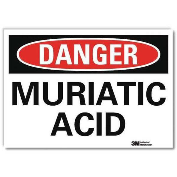 Danger Sign, 10 in H, 14 in W,Horizontal Rectangle, English, U3-1806-RD_14X10