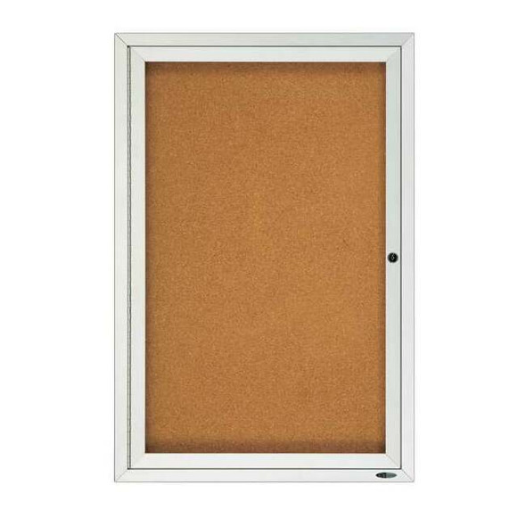 Quartet Enclosed Cork Bulletin Board 36" x 24", 1 Door 2363GGS