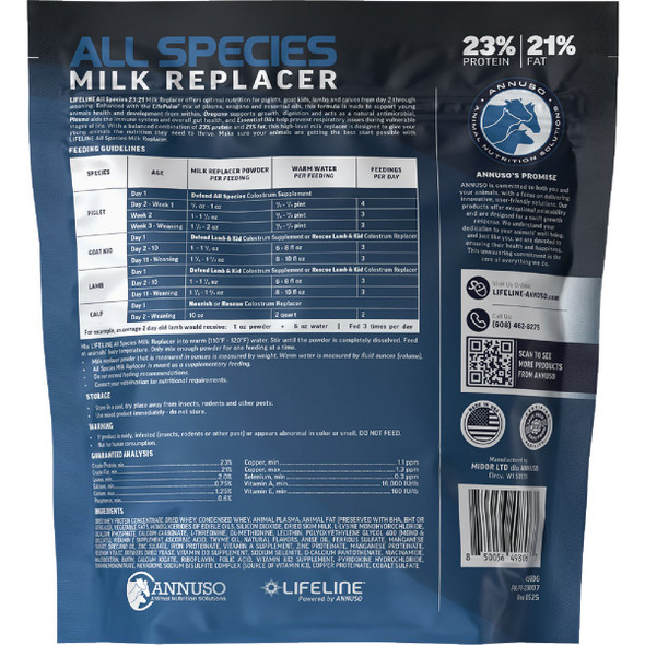 LifeLine 6 Lb. 23% Protein-21 % Fat All Species Milk Replacer 49806 754803