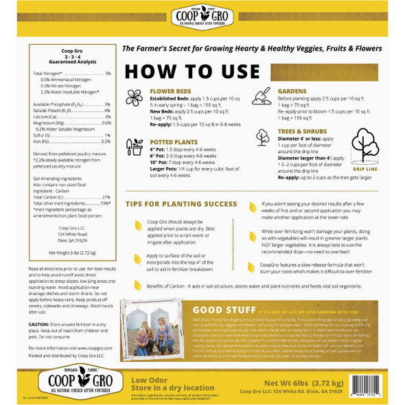 Coop Gro 6 Lb. Pelletized Organic Chicken Litter Fertilizer