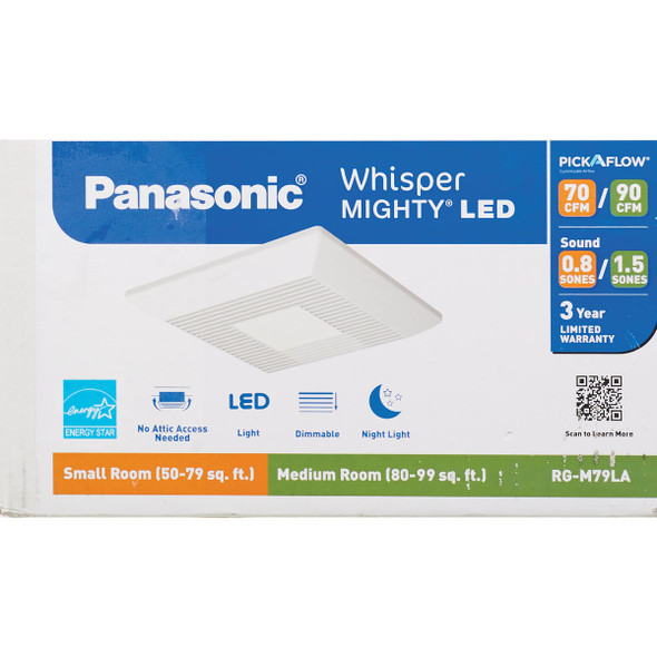 Panasonic Whisper Mighty 70/90 CFM Bath Fan with Light Panasonic Whisper Mighty 70/90 CFM Bath Fan with Light