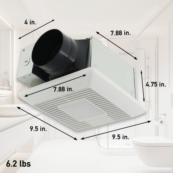 Panasonic Whisper Mighty 70-90 CFM Bathroom Exhaust Fan with Dimmable LED Light RG-M79LA 519586