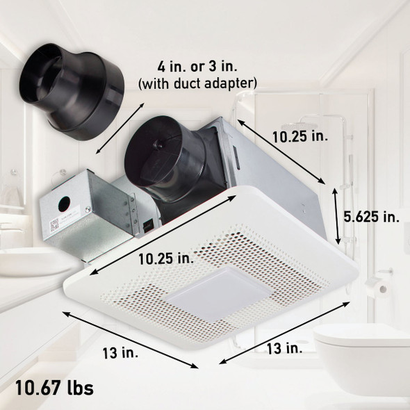 Panasonic Whisper Symphony 80/110 CFM Bath Fan with Dual Speaker and Light