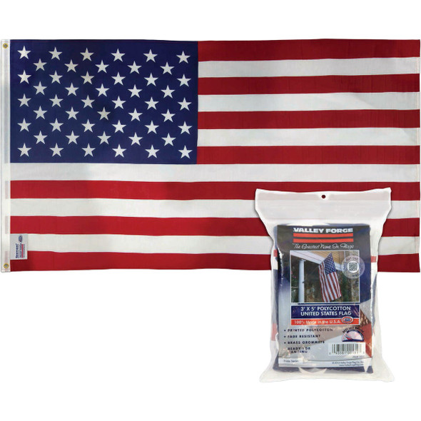 Valley Forge 3 Ft. x 5 Ft. Nylon American Flag & 6 Ft. Pole Kit