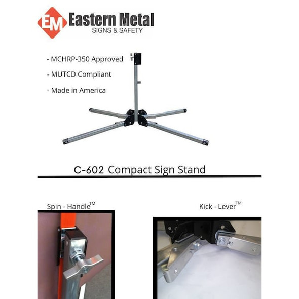Eastern Metal Signs and Safety Sign Stand,Aluminum 669-C-602-S-KLSH