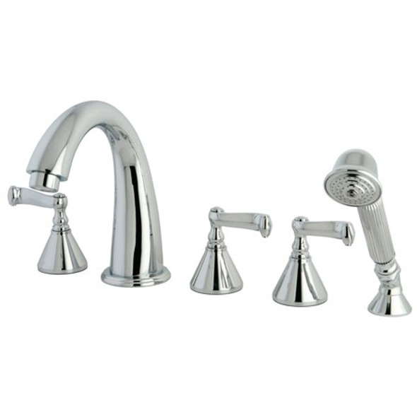 Kingston Brass Roman Tub Faucet, Polished Chrome, Deck Mount KS23615FL