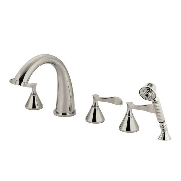 Kingston Brass Roman Tub Faucet, Brushed Nickel, Deck Mount KS23685CFL
