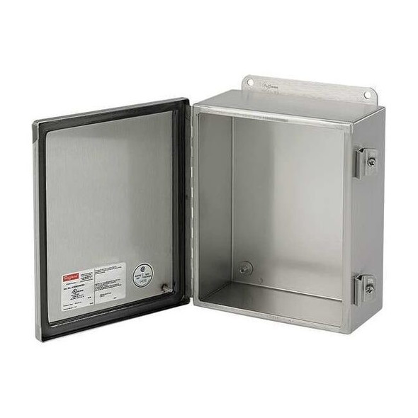 Screw Down Clamps Electrical Enclosures, 12 in H, 6 in D, 10 in W, 12, 3R, 4, 4X