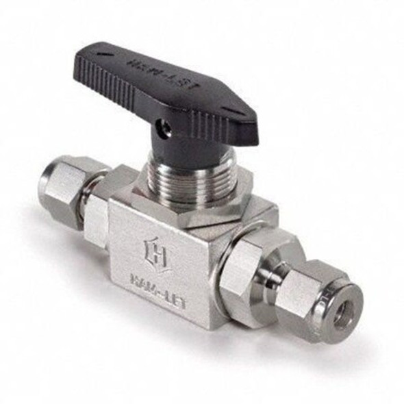 Ham-Let Manual 2-Way Ball Valve,Let-Lok,316 SS H-6800-SS-L-6MM-PSS